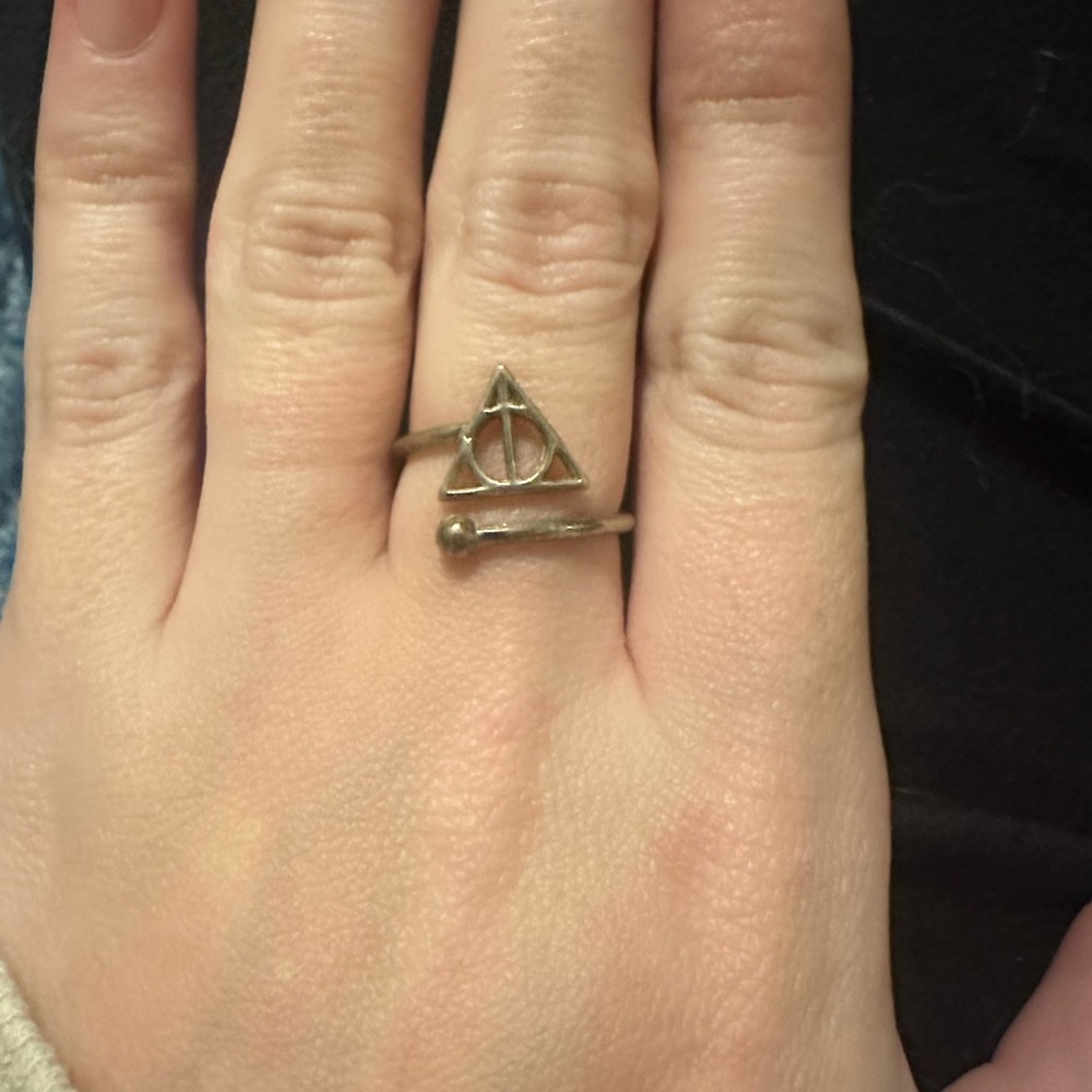 Silver deathly hallows Alex & Ani ring